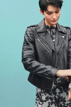 Next Black Leather Biker Jacket