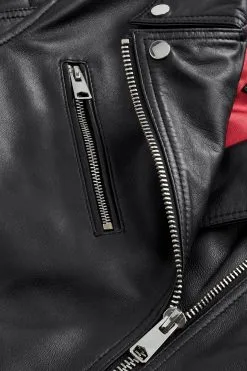 Next Black Leather Biker Jacket -Women's Shirts & Blouses Sales D27 349s9