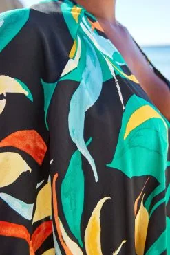 Next Multi Black Floral Kimono -Women's Shirts & Blouses Sales D28 375s4