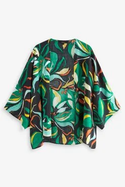 Next Multi Black Floral Kimono -Women's Shirts & Blouses Sales D28 375s5