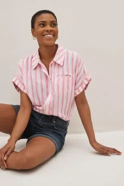 Next Short Sleeve Shirt With Linen