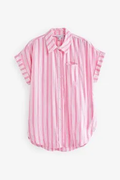 Next Short Sleeve Shirt With Linen -Women's Shirts & Blouses Sales D39203s4