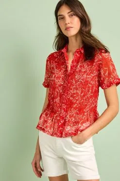 Next Short Sleeve Shirred Shirt