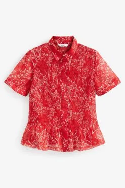 Next Short Sleeve Shirred Shirt -Women's Shirts & Blouses Sales D39207s5