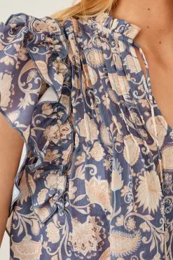 Next Flutter Sleeve Pintuck V-Neck Short Sleeve Blouse -Women's Shirts & Blouses Sales D41 972s5