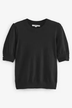 Next Gem Detail Short Sleeve Knit Top -Women's Shirts & Blouses Sales D49 298s5