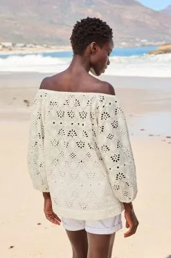 Next Off The Shoulder Broderie Top -Women's Shirts & Blouses Sales D52 297s3