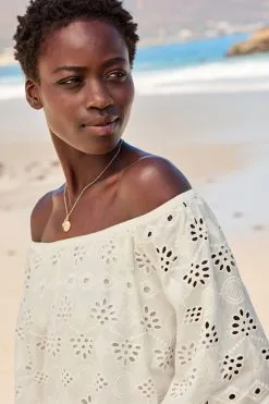 Next Off The Shoulder Broderie Top -Women's Shirts & Blouses Sales D52 297s4