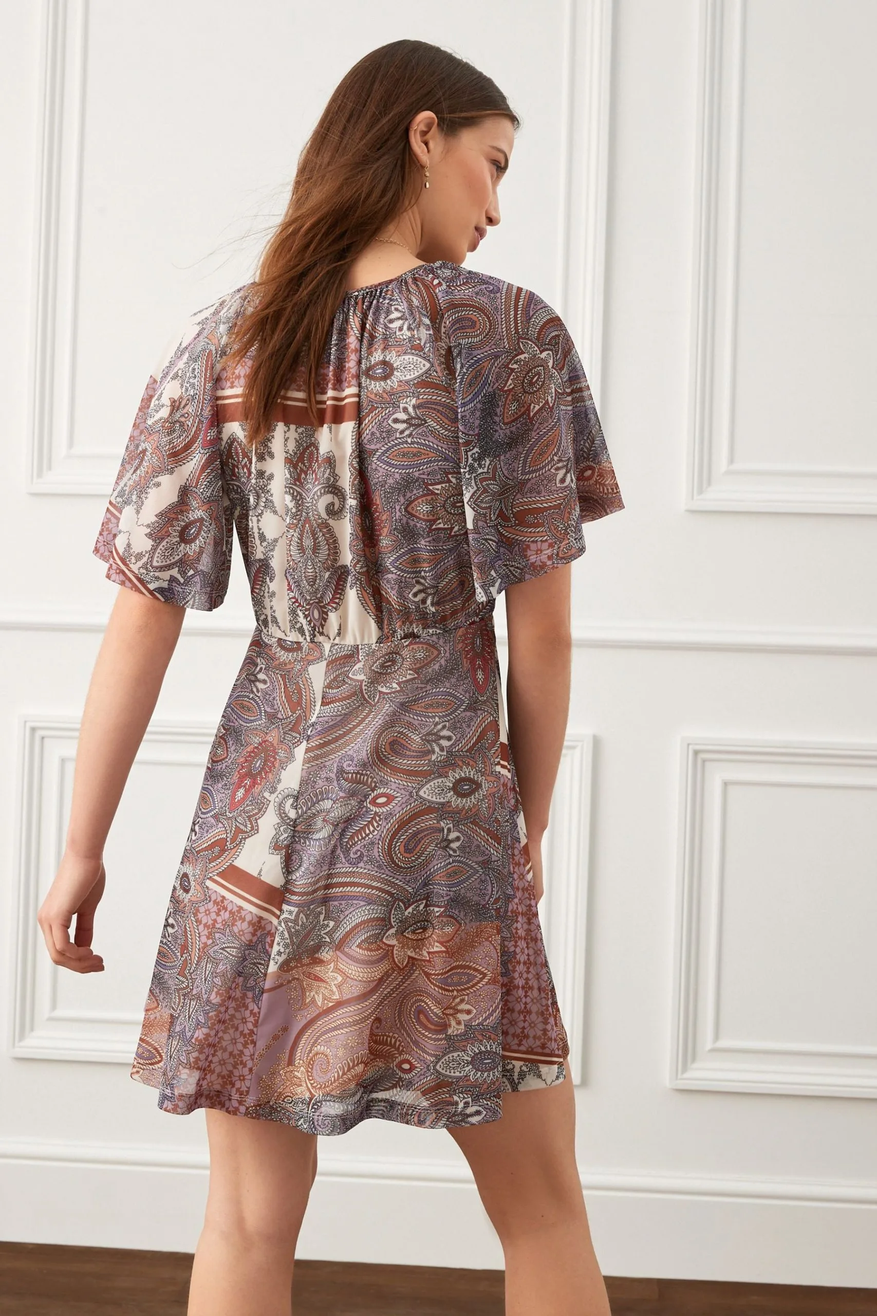 Next Flutter Sleeve Mesh Mini Dress 5 Next Flutter Sleeve Mesh Mini Dress - Image 3