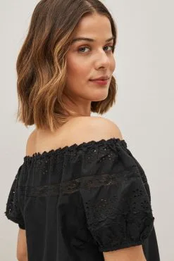 Next Lace Detail Short Sleeve Top -Women's Shirts & Blouses Sales D57638s4