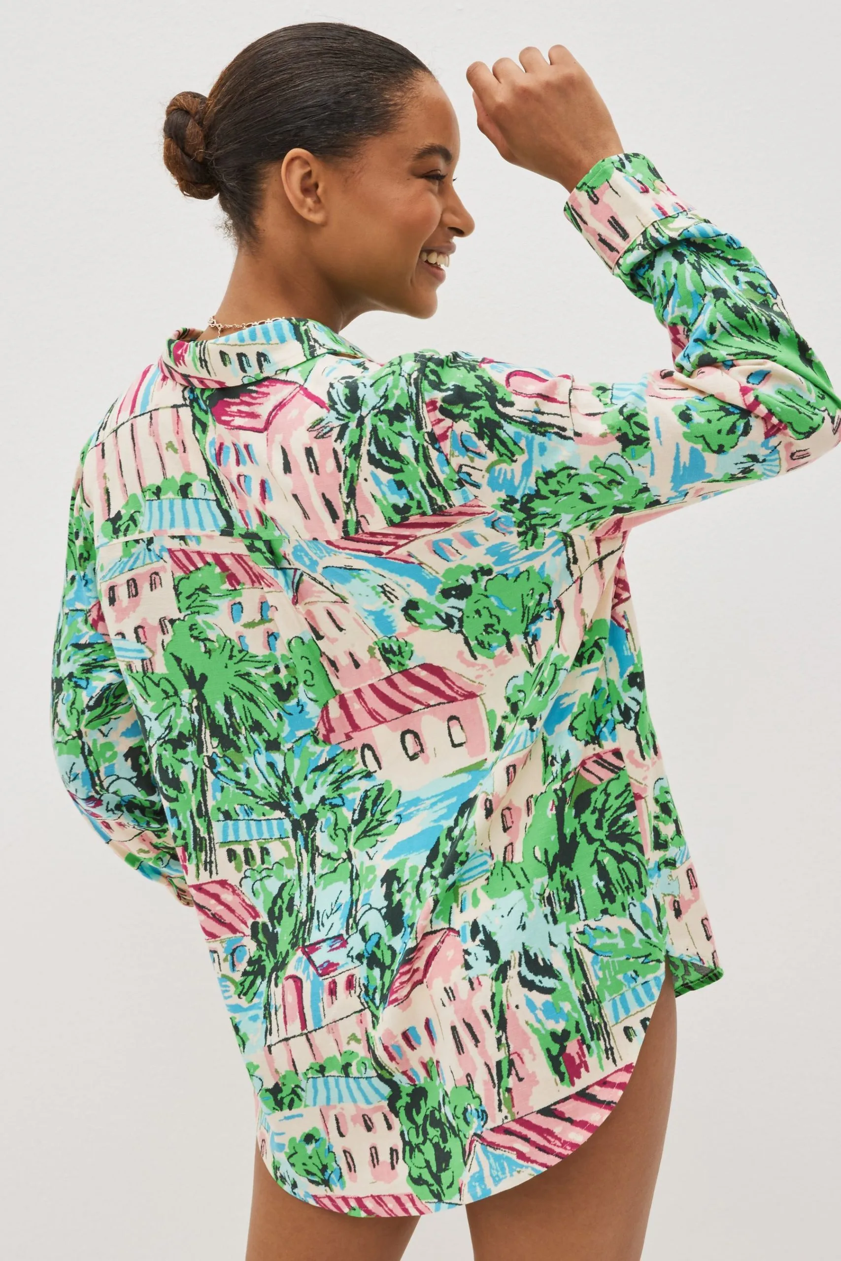 Next Multi Print Oversized Shirt 5 Next Multi Print Oversized Shirt - Image 3