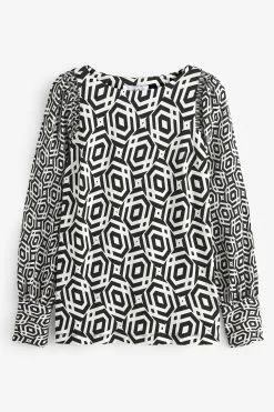 Next Long Sleeve Crew Neck Cuff Blouse -Women's Shirts & Blouses Sales D64542s5