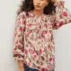 Next Ecru Floral Print Knot Front Blouse