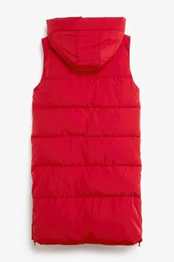 Next Red Longline Padded Hooded Gilet -Women's Shirts & Blouses Sales D82556s7