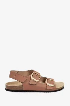 Next Back Strap Leather Footbed Sandals