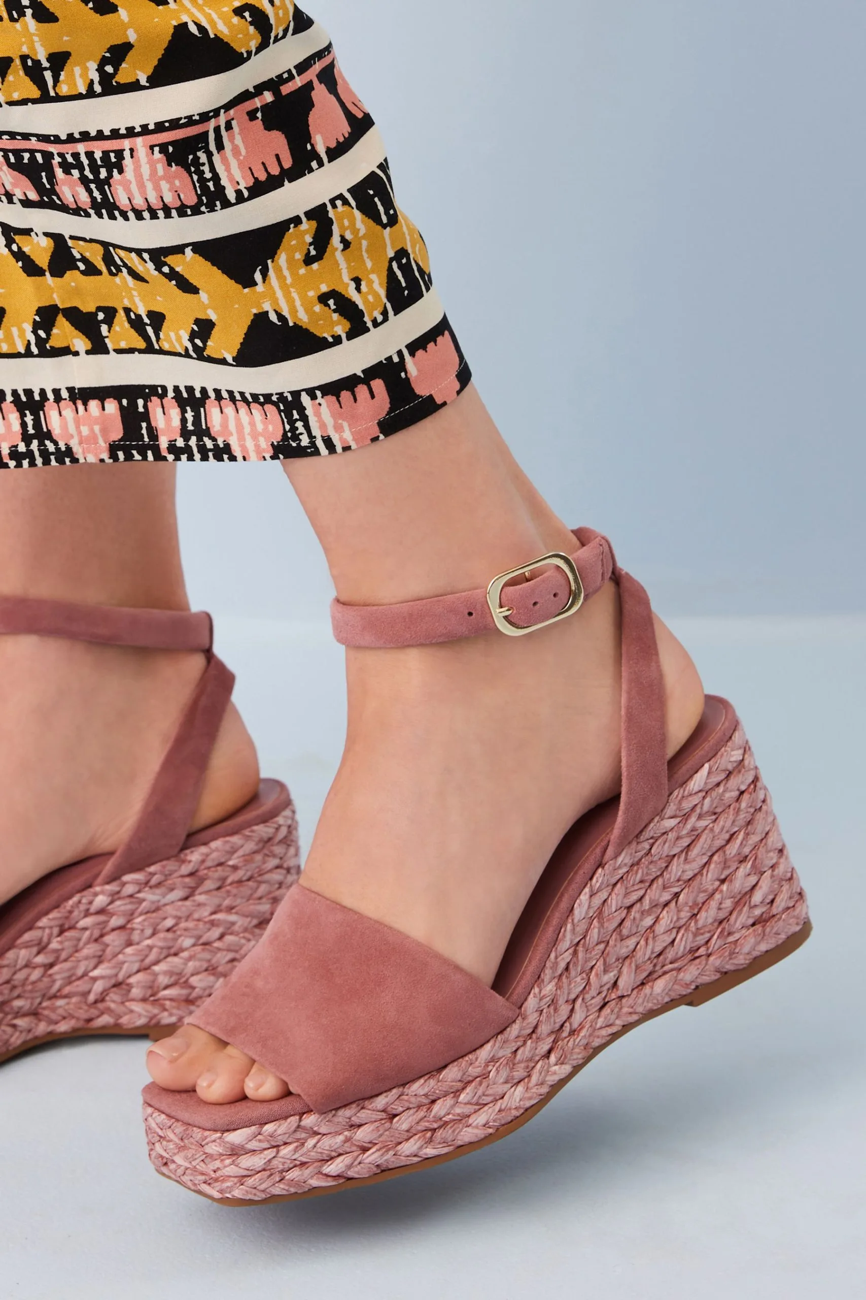 Next Forever Comfort® Leather Raffia High Wedges 5 Next Forever Comfort® Leather Raffia High Wedges - Image 3