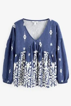 Next Long Sleeve V-Neck Blouse -Women's Shirts & Blouses Sales M68 345s5