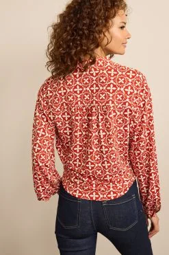 Next Twist Front Long Sleeve Collar Shirt -Women's Shirts & Blouses Sales M75688s3