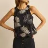 Next Embroidered Palm Scallop Trim Sleeveless Top -Women's Shirts & Blouses Sales M78 585s