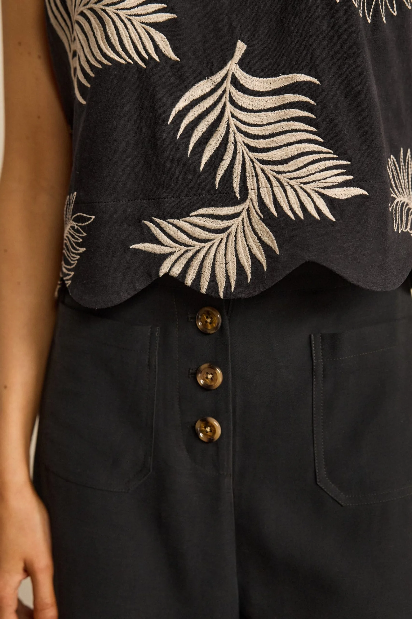 Next Embroidered Palm Scallop Trim Sleeveless Top 6 Next Embroidered Palm Scallop Trim Sleeveless Top - Image 4