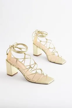 Next Signature Leather Caged Knot Block Heels -Women's Shirts & Blouses Sales T06 689s4