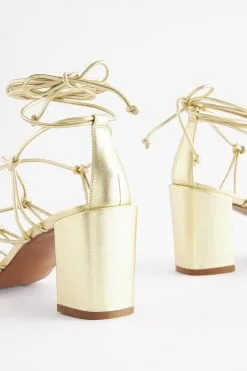 Next Signature Leather Caged Knot Block Heels -Women's Shirts & Blouses Sales T06 689s6