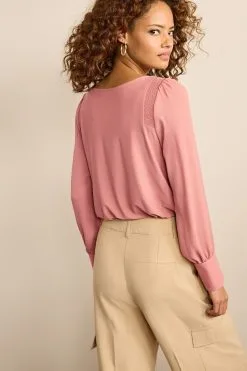 Next Long Sleeve Crew Neck Cuff Blouse -Women's Shirts & Blouses Sales T29 398s3