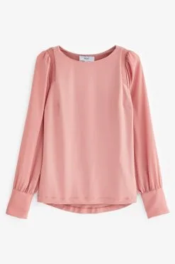 Next Long Sleeve Crew Neck Cuff Blouse -Women's Shirts & Blouses Sales T29 398s5