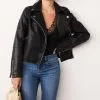 Next Faux Leather Biker Jacket -Women's Shirts & Blouses Sales T51 265s
