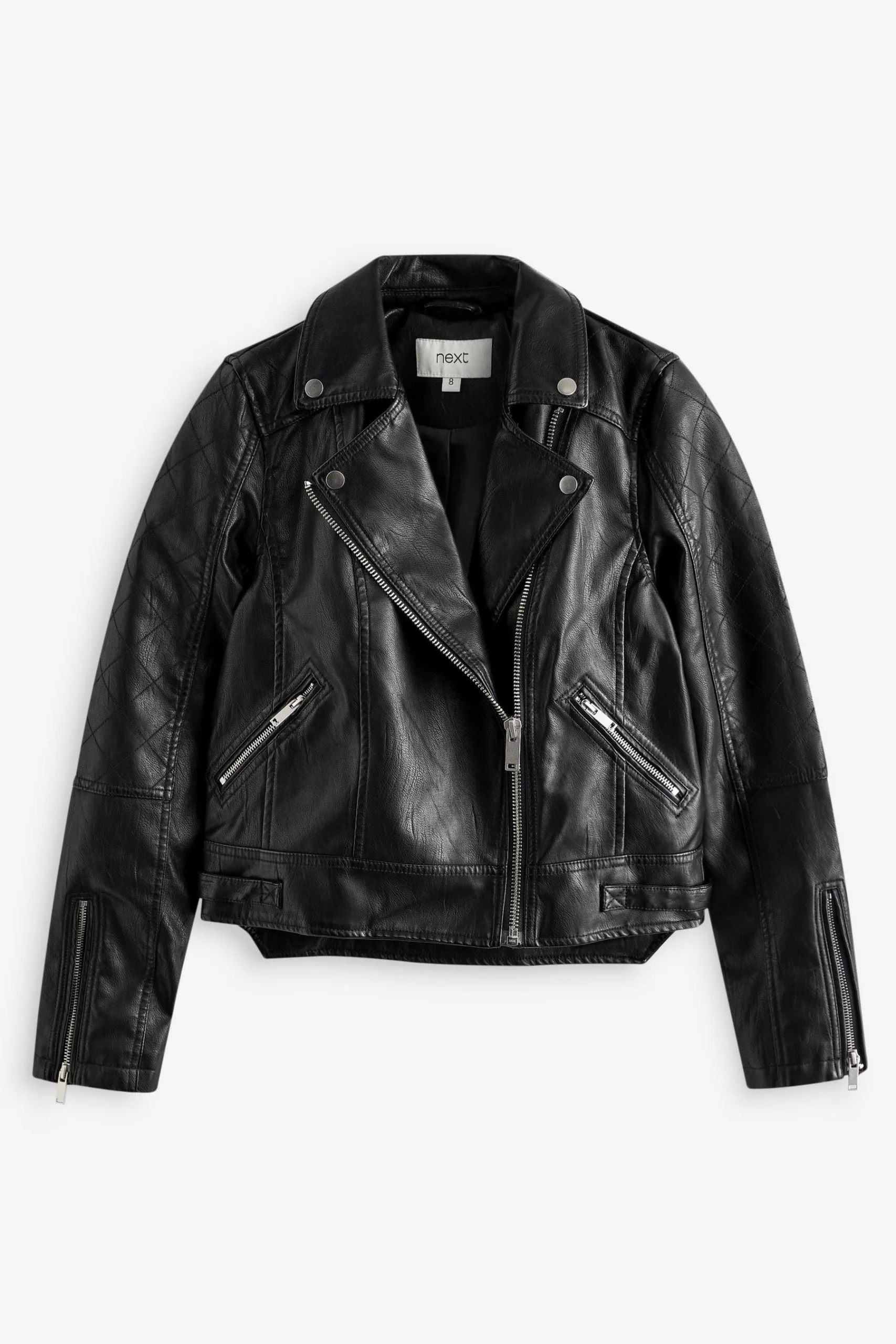 Next Faux Leather Biker Jacket 6 Next Faux Leather Biker Jacket - Image 4
