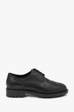 Next Black Forever Comfort® Leather Brogue Chunky Lace Up Shoes -Women's Shirts & Blouses Sales T68505s3