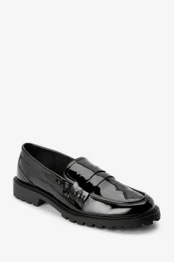 Next Black Forever Comfort® Clean Patent Chunky Loafer Shoes -Women's Shirts & Blouses Sales T77684s3