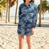 Next Blue Palm Print Co-ord Cotton Shorts 1 Next Blue Palm Print Co-ord Cotton Shorts -Women's Shirts & Blouses Sales T87 655s