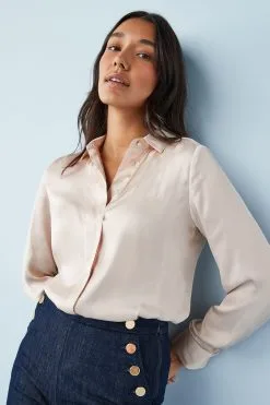 Next Champagne Gold Satin Shirt