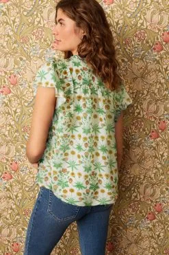 Next Flutter Sleeve Pintuck V-Neck Short Sleeve Blouse -Women's Shirts & Blouses Sales TEY 335s3