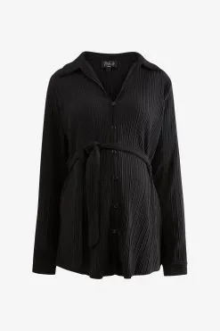 Next Black Maternity Plissé Top -Women's Shirts & Blouses Sales U15136s3