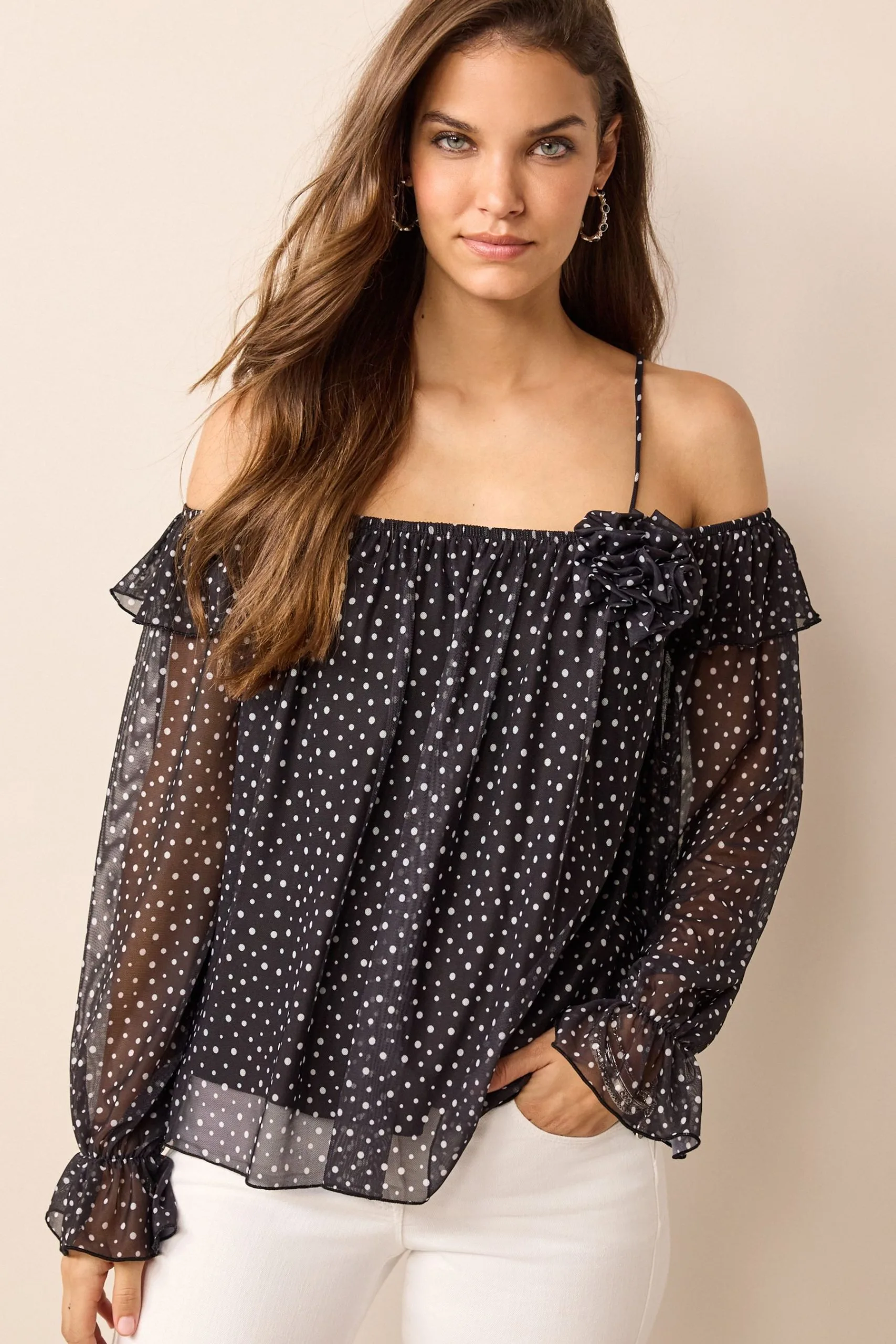 Next Off Shoulder Long Sleeve Corsage Top 3 Next Off Shoulder Long Sleeve Corsage Top