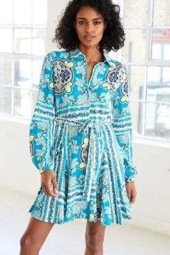 Next Long Sleeve Belted Mini Dress