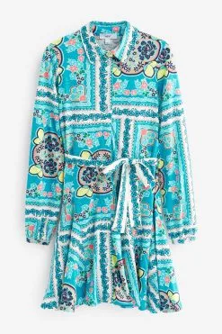 Next Long Sleeve Belted Mini Dress -Women's Shirts & Blouses Sales U2E 174s5