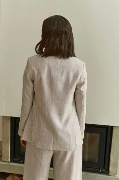 Next Rochelle Natural Linen Blend Stripe Blazer -Women's Shirts & Blouses Sales U35322s3