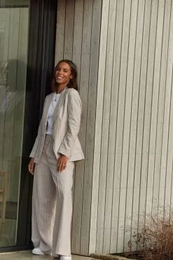 Next Rochelle Natural Linen Blend Stripe Blazer -Women's Shirts & Blouses Sales U35322s4