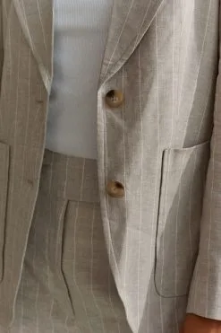 Next Rochelle Natural Linen Blend Stripe Blazer -Women's Shirts & Blouses Sales U35322s5