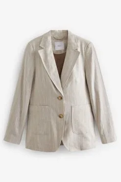 Next Rochelle Natural Linen Blend Stripe Blazer -Women's Shirts & Blouses Sales U35322s6