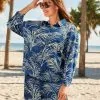 Next Blue Palm Print Co-ord Cotton Shirt