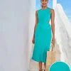 Next Sleeveless Twist Front Cut-Out Cotton Midi Summer Dress -Women's Shirts & Blouses Sales U44 029s