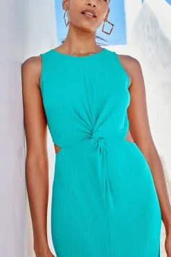 Next Sleeveless Twist Front Cut-Out Cotton Midi Summer Dress -Women's Shirts & Blouses Sales U44 029s4