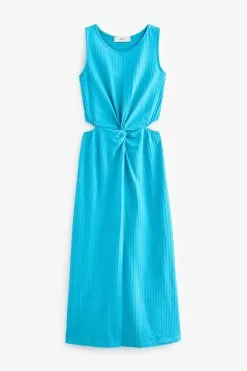 Next Sleeveless Twist Front Cut-Out Cotton Midi Summer Dress -Women's Shirts & Blouses Sales U44 029s5