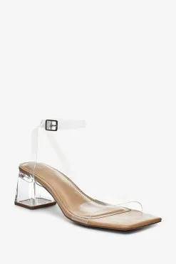 Next Clear Forever Comfort® Low Block Vinyl Sandals -Women's Shirts & Blouses Sales U64030s6