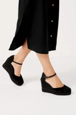 Next Forever Comfort® Leather Ankle Strap Closed Toe Mid Wedges -Women's Shirts & Blouses Sales U64529s5