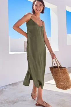 Next Racer Back V-Neck Midi Slip Summer Dress